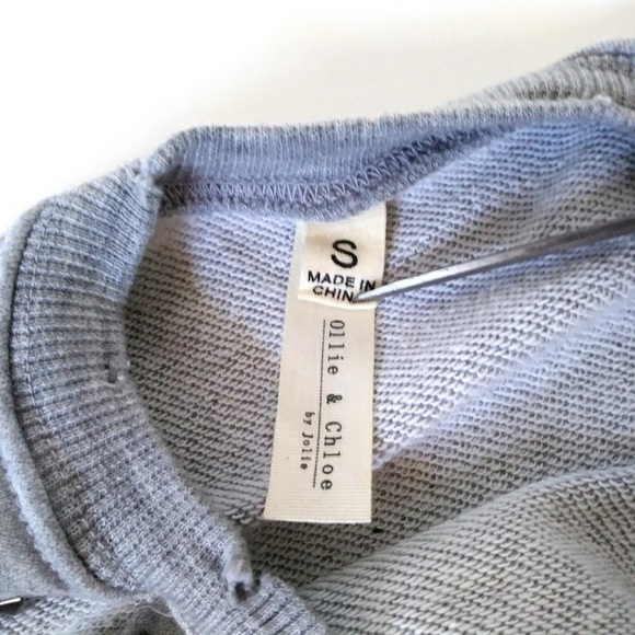 OLLIE CHLOE JOLIE Studded ColdShoulder Sweatshirt - Picture 6 of 8